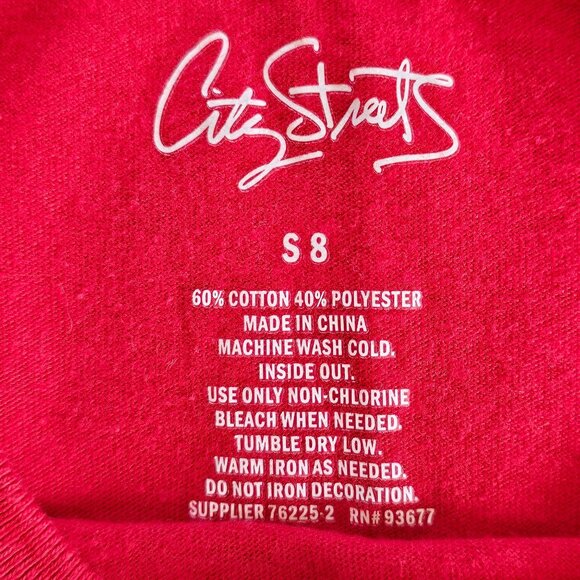 Kids Red City Streets T-Shirt Hot Dog On Motorcycle USA Flag Graphic S 8 - Picture 4 of 4